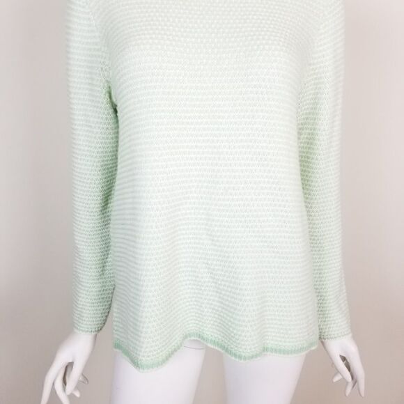 J. Crew Mint Chevron Stitch Boat Neck Sweater - Picture 3 of 6